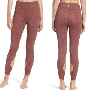 Free People Halo Cut Out Leggings Heather Red Sz XS
